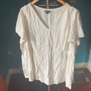 IVORY EYELET EMBROIDERED BLOUSE